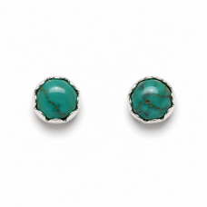 Turquoise Flower Bezel Earring Studs Turquoise Flower Bezel Earring Studs