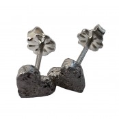 Hand Cast Chunky Heart Earring Studs