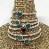 Natural Turquoise & Spiny Oyster Shell Stacking Ring