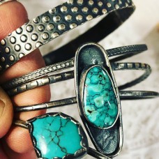 Natural Turquoise & Sterling Silver Cuff (SOLD)