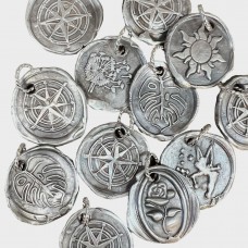 Hand Cast Sterling Silver Wax Seal Pendants